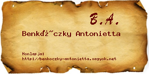Benkóczky Antonietta névjegykártya